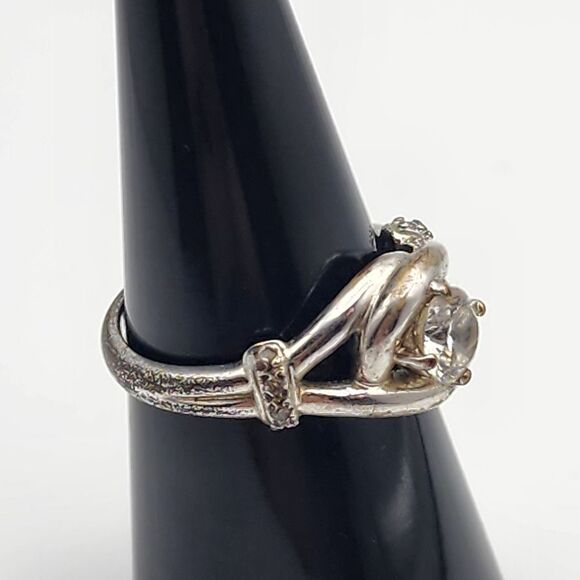 Avon NVC Eternal Promise Silver Tone & Clear CZ Ring (8) - Picture 3 of 8